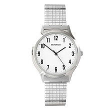 Sekonda Men's Quartz Watch with White Dial Analogue Display and Silver Stainless Steel Bracelet 3751.27