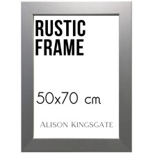 Alison Kingsgate Silver 50x70cm Frame - Silver Picture Frames With Perspex Front & Wall Mounting- Use As Poster Frames/ Large Photo Frame /Photo