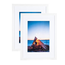 White Wooden Picture Frame 30x40 with Mount for A4 print, Set of 2, 12x16 Inch Certificate Picture Frame, 30x40cm Poster Frame ,Wall Mountable