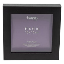 Hampton Frames CARRICK 6x6 (15x15cm) Black Square Box Photo Frame Plexi (Non-Glass) CAR66BK