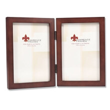 Lawrence Frames 755946D Espresso Wood Hinged Double Picture Frame, 4 by 6-Inch