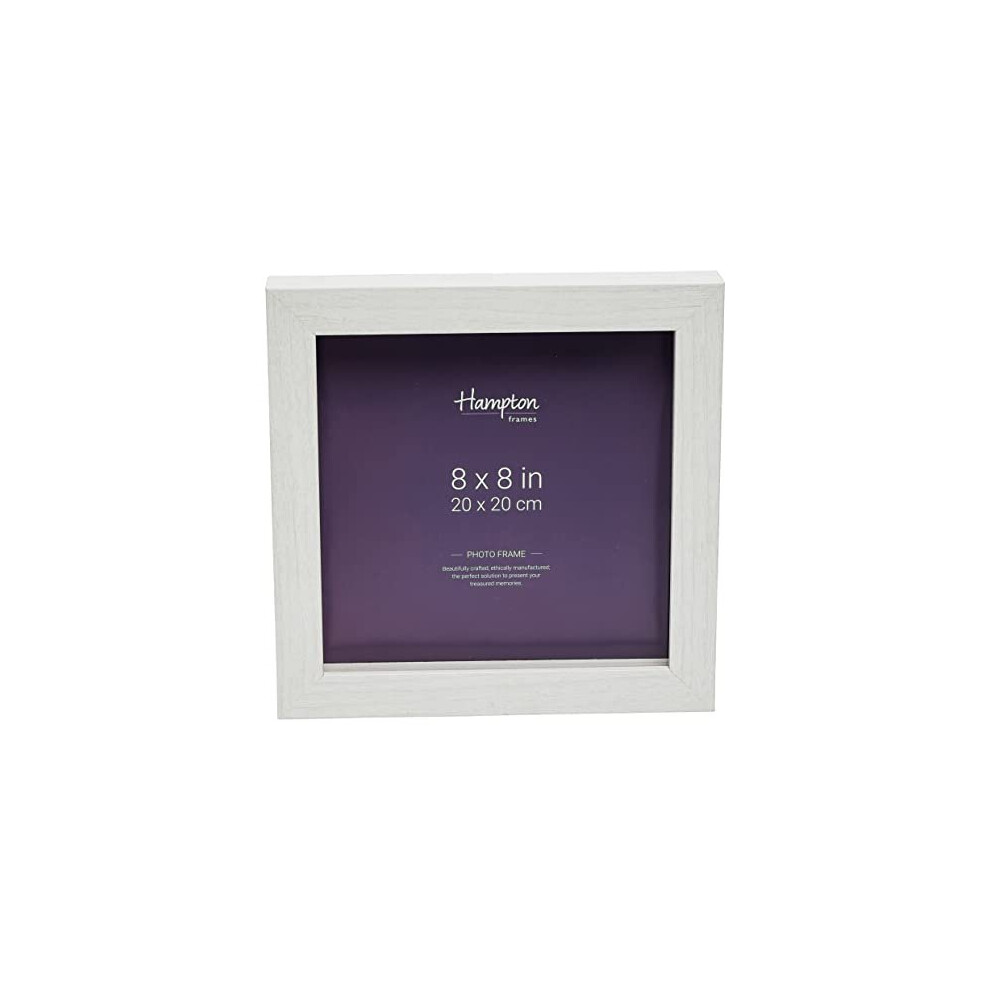 Hampton Frames NORDIC 8x8 (20x20cm) White Deep Square Picture Photo Frame Plexi (Non-Glass) NOR88WH