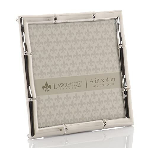 Lawrence Frames Bamboo Design Metal Frame, 4x4, Silver 2