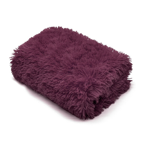 (Plum ) Teddy Throw Soft & Snug Warm Size 150 x 200 cm
