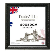 TradeZilla Antique Style Square Frame 60X60cm -Ornate Shabby Chic Black Picture/Photo/Poster Vintage Frame with MDF Backing Board Perspex- For Gift