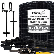 Birdgo Black PVC Coated Mesh & Clip Kit Solar Panel Pigeon Bird Control