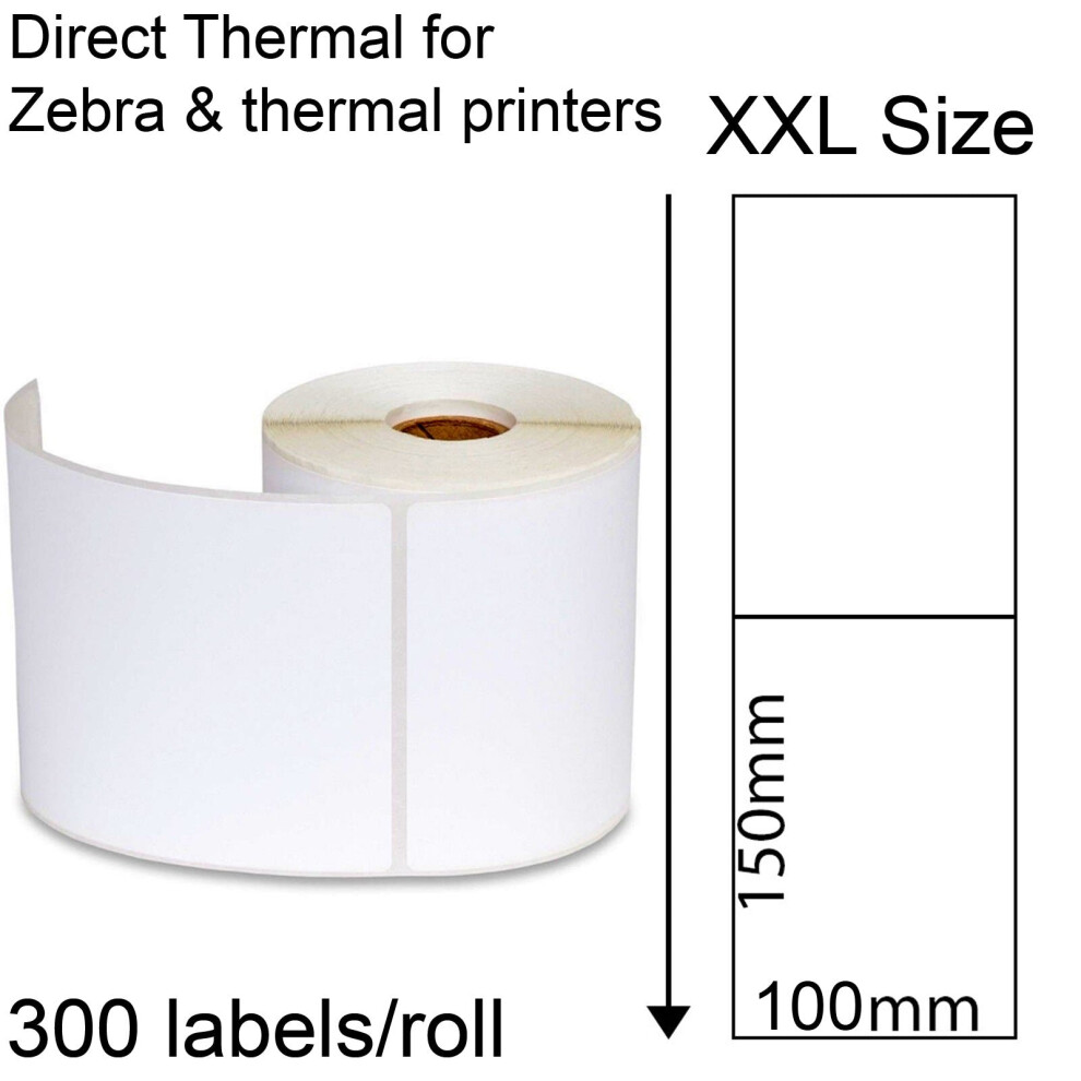(1) Direct thermal labels roll 100x150mm 300/roll shipping tags for Zebra printer Fastway EParcel Startrack