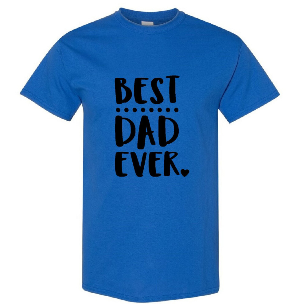 (Royal, L) World Best Dad Daddy Father Ever Fathers Day Gifts Men T Shirt Tee Top