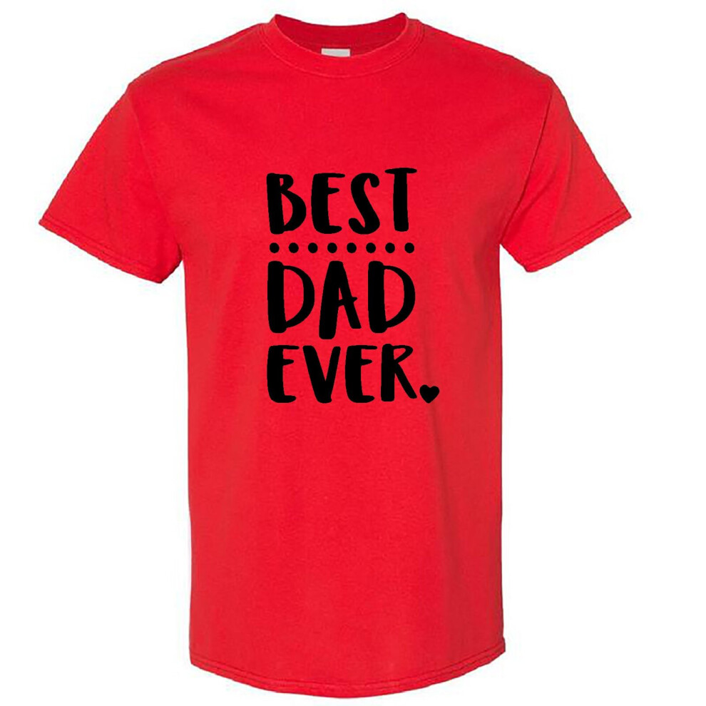 (Red, S) World Best Dad Daddy Father Ever Fathers Day Gifts Men T Shirt Tee Top