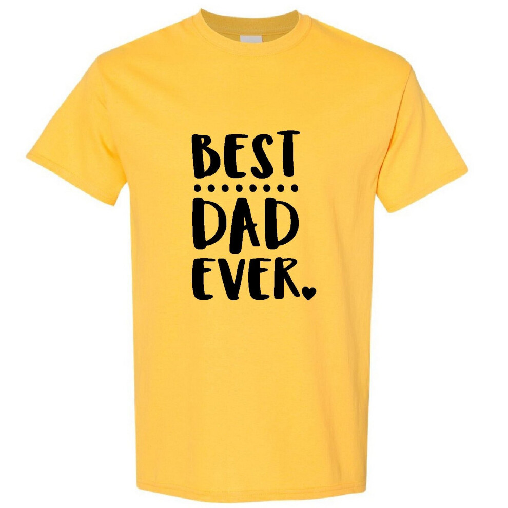 (Yellow, M) World Best Dad Daddy Father Ever Fathers Day Gifts Men T Shirt Tee Top