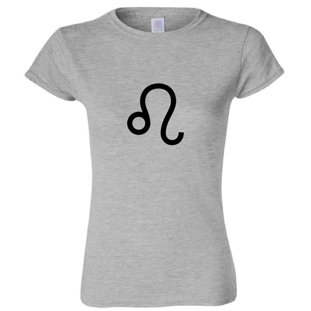 (Sport Grey, M) Leo Lion Zodiac Horoscope Astrological Symbol Sign Ladies Women T Shirt Tee Top