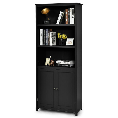 Costway Bookcase Shelving Storage Cabinet Standing Wooden Display Bookcase