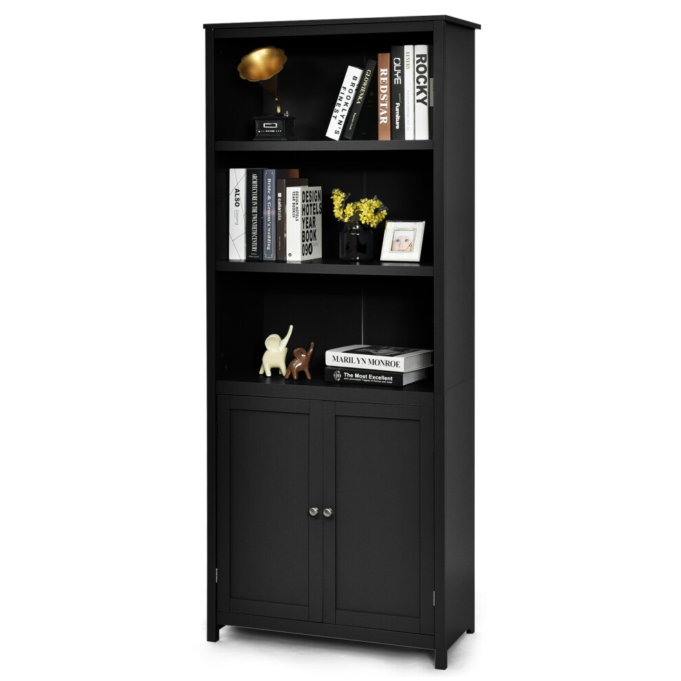 Costway Bookcase Shelving Storage Cabinet Standing Wooden Display Bookcase