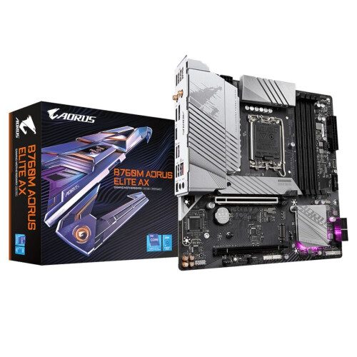Gigabyte Mainboard GIGABYTE B760M AORUS ELITE AX DDR4 - Micro-ATX - Socket Intel 1700 - Intel B760