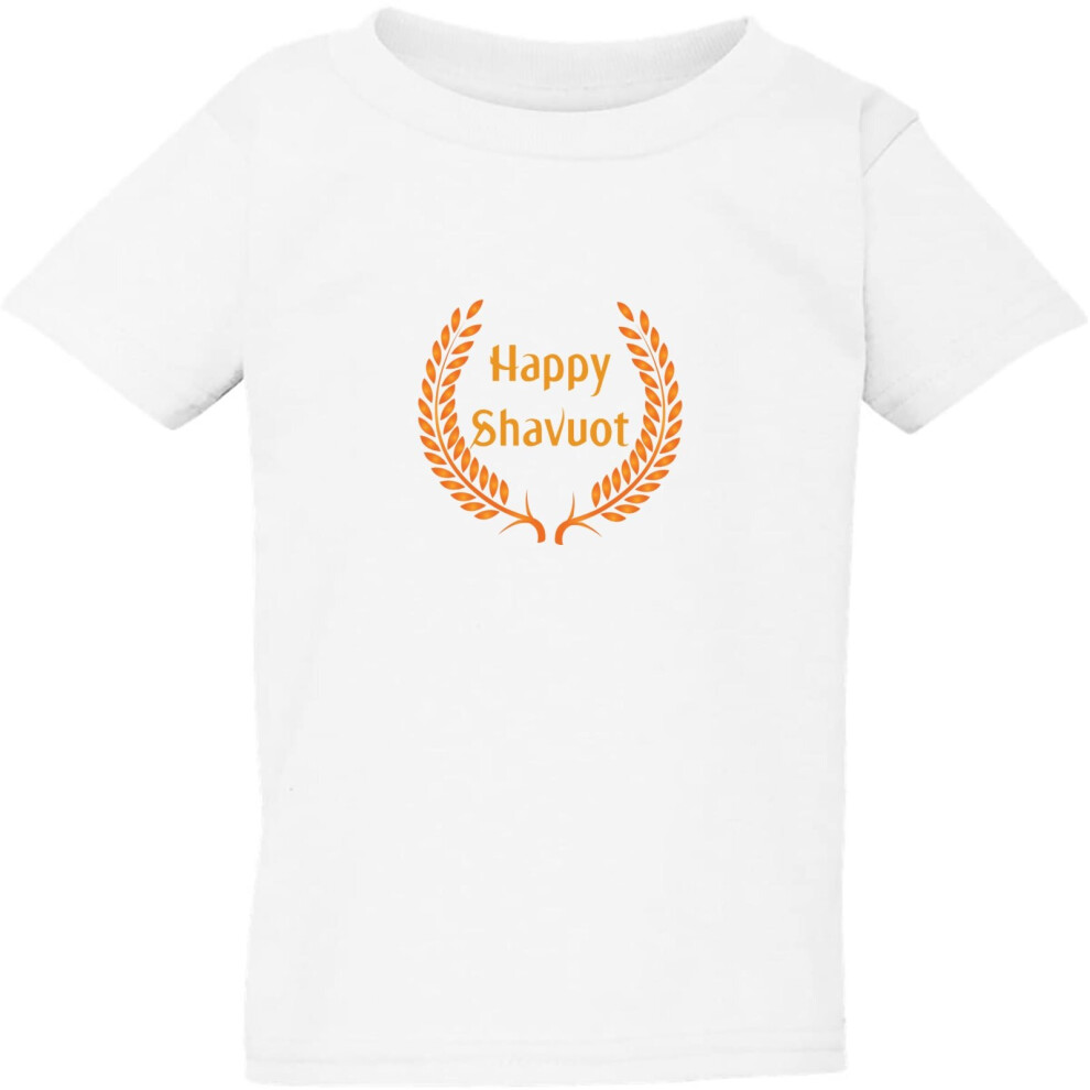 (2XL / 6T / 5-6 YO) Traditional Jewish Happy Shavuot Festival Kids Boys Girls T Shirt Tee Top White