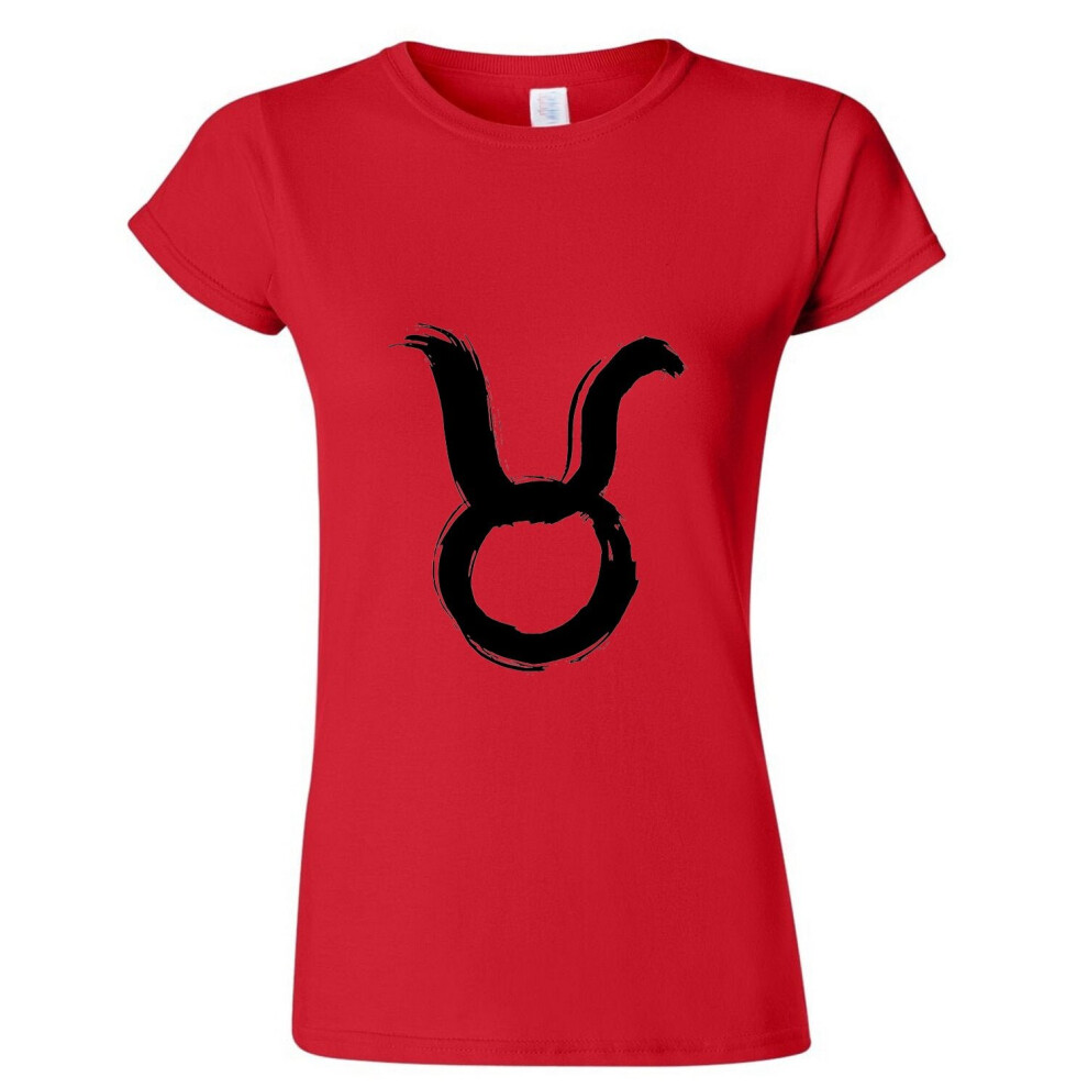 (Red, 2XL) Taurus Zodiac Horoscope Astrological Earth Sign Ladies Women T Shirt Tee Top