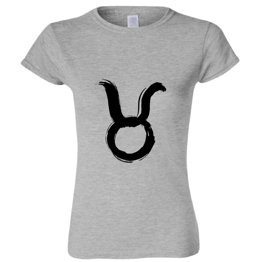 (Sport Grey, 2XL) Taurus Zodiac Horoscope Astrological Earth Sign Ladies Women T Shirt Tee Top