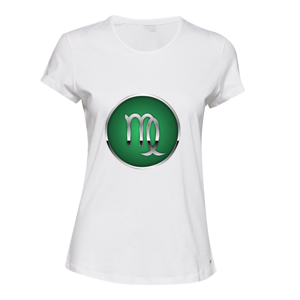 (XL) Virgo Zodiac Horoscope Star Sign White Female Ladies Women T Shirt Tee Top