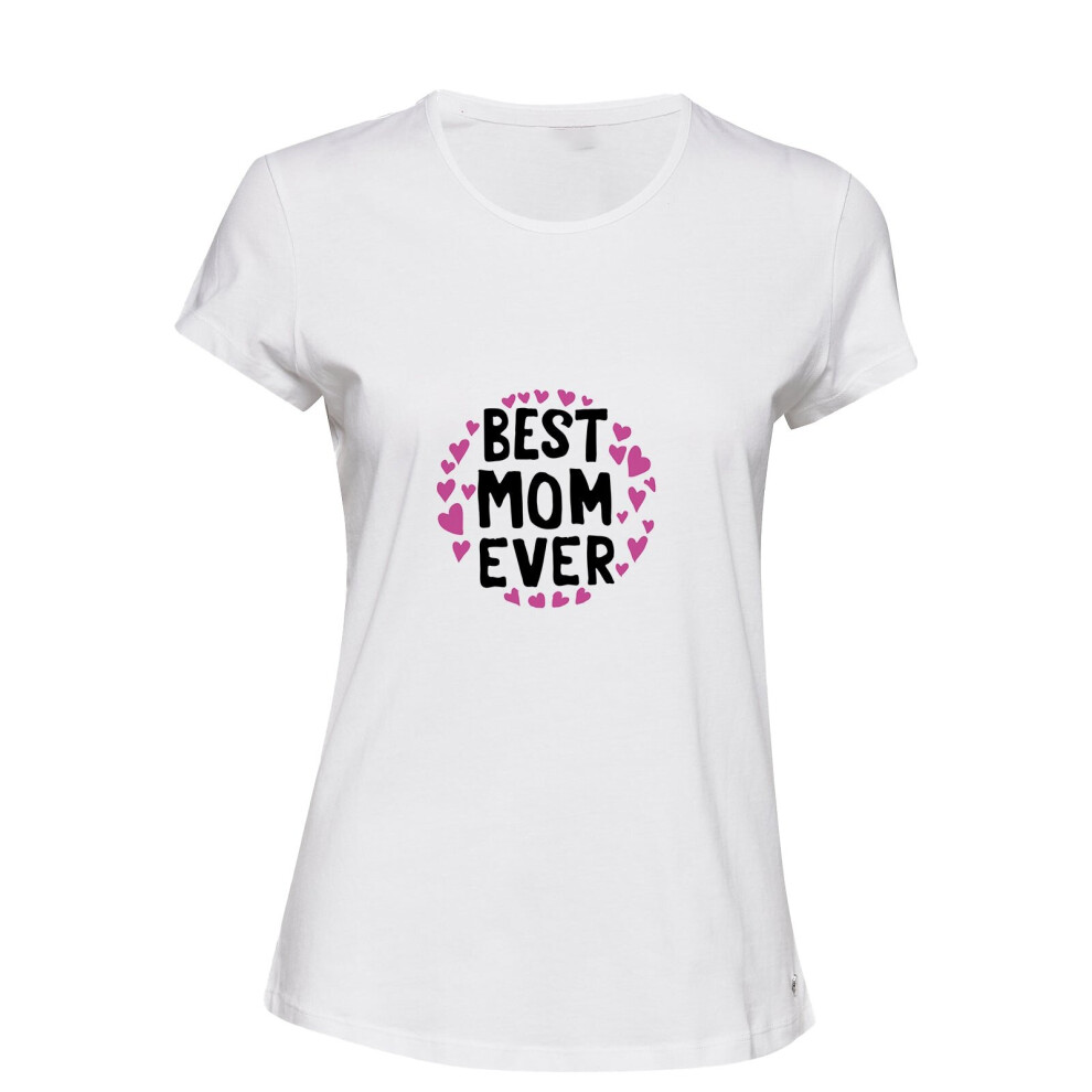 (White, M) World Best Mom Mum Mummy Ever Mothers Day Gifts Ladies Women T Shirt Tee Top