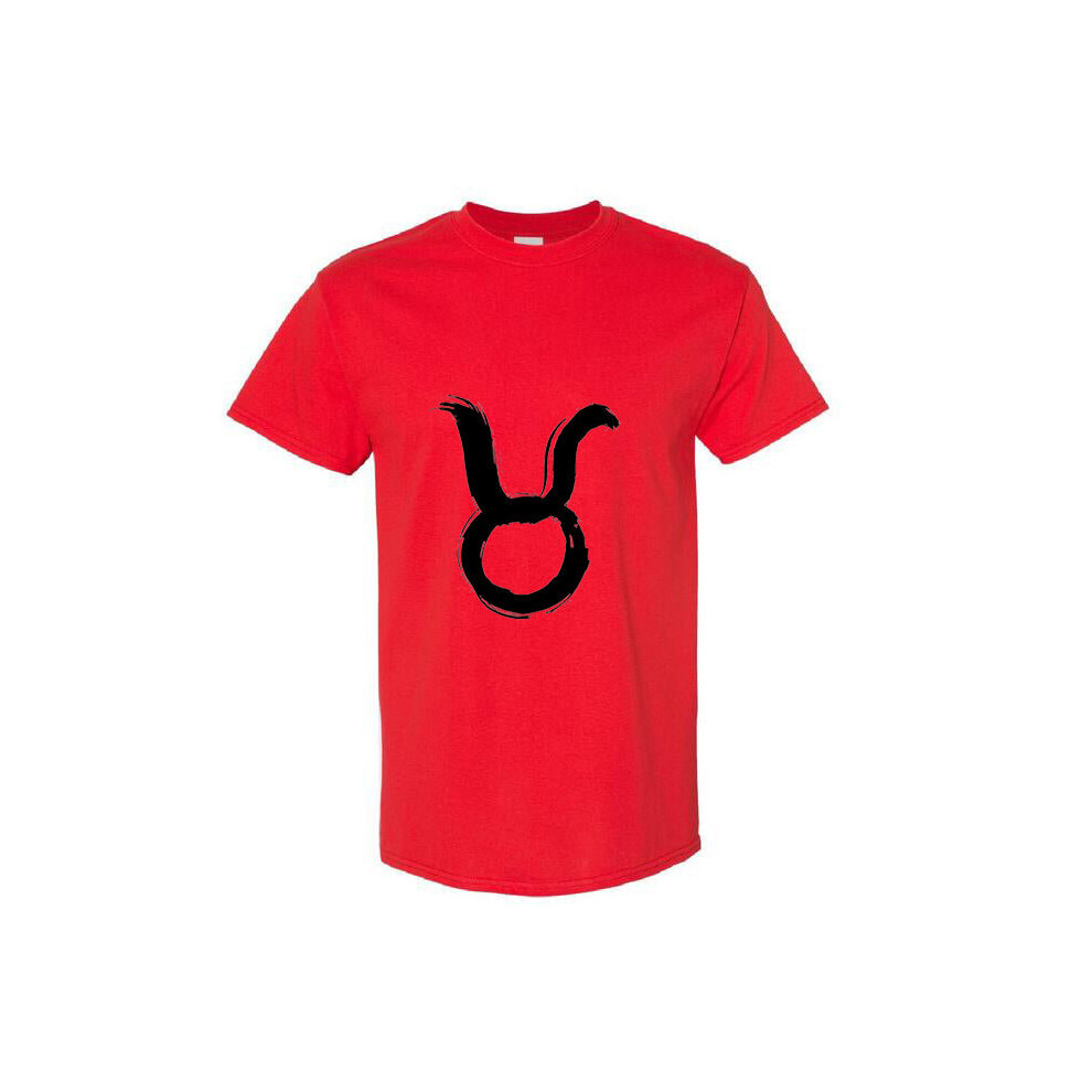 (Red, 3XL) Taurus Zodiac Horoscope Astrological Earth Sign Men T Shirt Tee Top