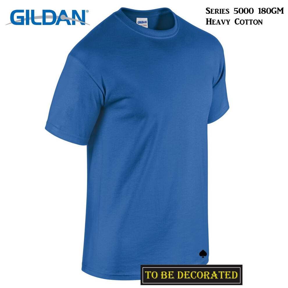 (S) Gildan T-SHIRT Royal Blue tee S - 5XL Small Big Men's Heavy Cotton