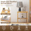 Costway Bamboo Nightstand Set of 2 Side Table Square Lightweight End Table 7