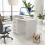 Costway 4-Drawer Computer Desk Modern Home Office Desk Laptop Executive Desk 2
