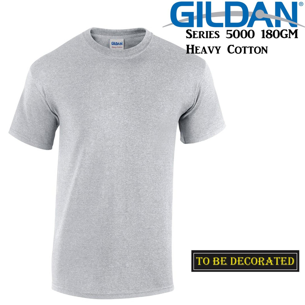 (2XL) Gildan T-SHIRT Sport Grey Basic tee S M L XL XXL 3XL 4XL 5XL Men's Heavy Cotton