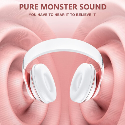 (Pink) Wireless Headset Foldable Bluetooth Headphones Over Ear 40 Hours Playtime 2