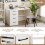 Costway 4-Drawer Computer Desk Modern Home Office Desk Laptop Executive Desk 4