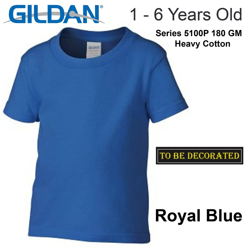 (XL / 5T / 4-5 YO) Gildan Royal Blue T-SHIRT Tee Baby Toddler Youth Boy Girl Cotton