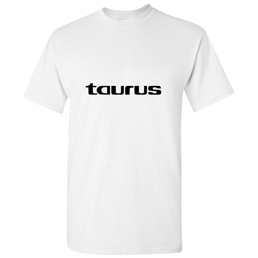 (White, XL) Taurus Bull Text Zodiac Horoscope Astrological Sign Men T Shirt Tee Top