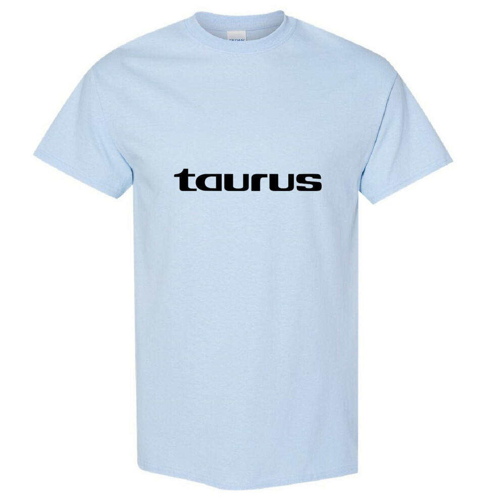 (Light Blue, 2XL) Taurus Bull Text Zodiac Horoscope Astrological Sign Men T Shirt Tee Top