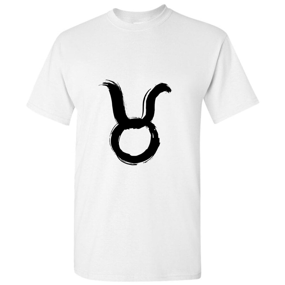 (White, 3XL) Taurus Zodiac Horoscope Astrological Earth Sign Men T Shirt Tee Top