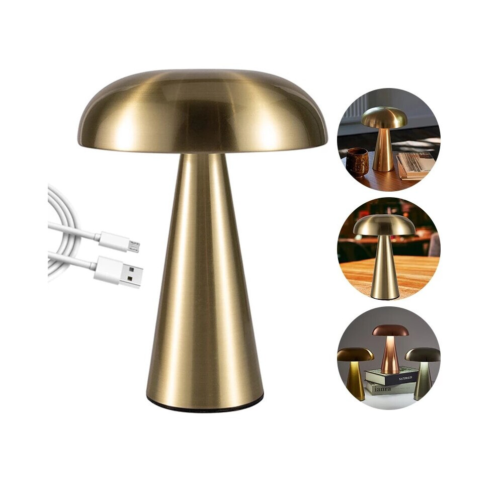 Mushroom Desk Lamp LED Cordless Touch Sensor Table Lamp Rechargeable