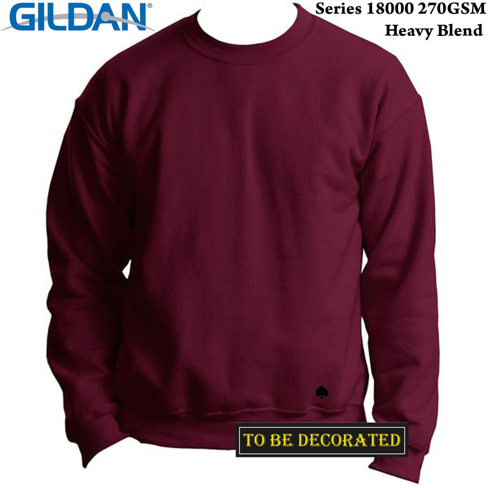 (2XL) Gildan Maroon Heavy Blend Sweat Sweater Jumper Sweatshirt Mens S-XXL