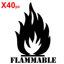 (40) FLAMMABLE FIRE Large shipping label adhesive warning mailing sticky sticker 61x49mm
