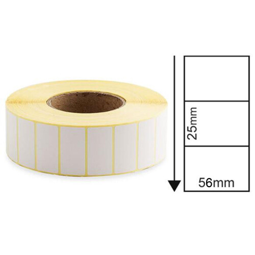 (2) Direct thermal labels rolls 56x25mm 2000/roll shipping tags for Zebra & thermal printer 1