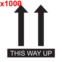(1000) THIS WAY UP ARROW Large shipping label adhesive warning mailing sticky sticker 61x49mm