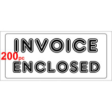 (200) INVOICE ENCLOSED shipping label adhesive warning mailing sticky sticker 56x25mm
