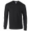(Black, L) Long Sleeve T-SHIRT blank plain basic tee top Small Big Men's Ultra Cotton 5