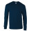 (Black, L) Long Sleeve T-SHIRT blank plain basic tee top Small Big Men's Ultra Cotton 6