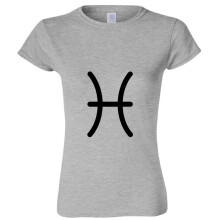 (Sport Grey, M) Pisces Fish Zodiac Horoscope Astrological Symbol Ladies Women T Shirt Tee Top