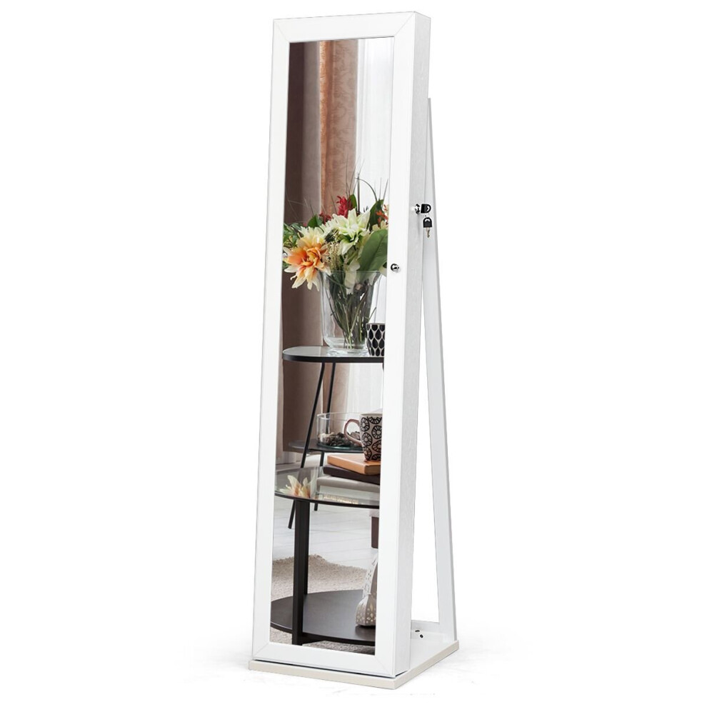Jewelry Cabinet Free Standing  Armoire 2-in-1 Lockable Jewel Organizer