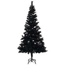 vidaXL Artificial Christmas Tree with Stand Black 240 cm PVC Xmas Decoration