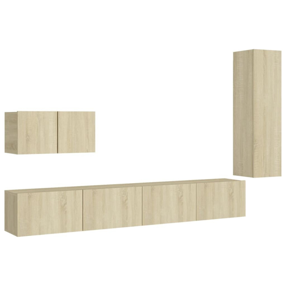 Photos - Mount/Stand VidaXL TV Cabinet Set 4 Piece Sonoma Oak Engineered Wood Stand Living Room 3078991