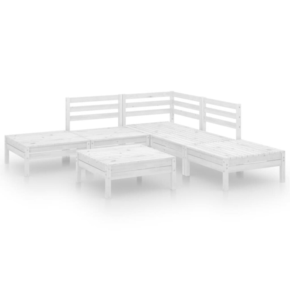 vidaXL Garden Lounge Set Outdoor Sofa Set Couch 6 Piece Solid Pinewood White