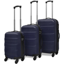 vidaXL Hardcase Trolley Set 3 Piece Blue 45.5/55/66 cm Luggage Suitcase Bag