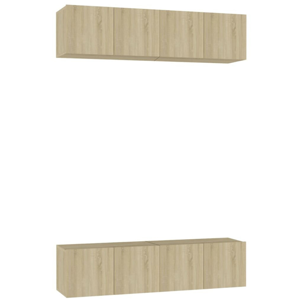 Vidaxl 4X Tv Cabinets Sonoma Oak Engineered Wood Furniture Tv Stand Cabinet