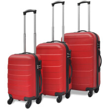 vidaXL Hardcase Trolley Set 3 Piece Red 45.5/55/66 cm Luggage Suitcase Bag